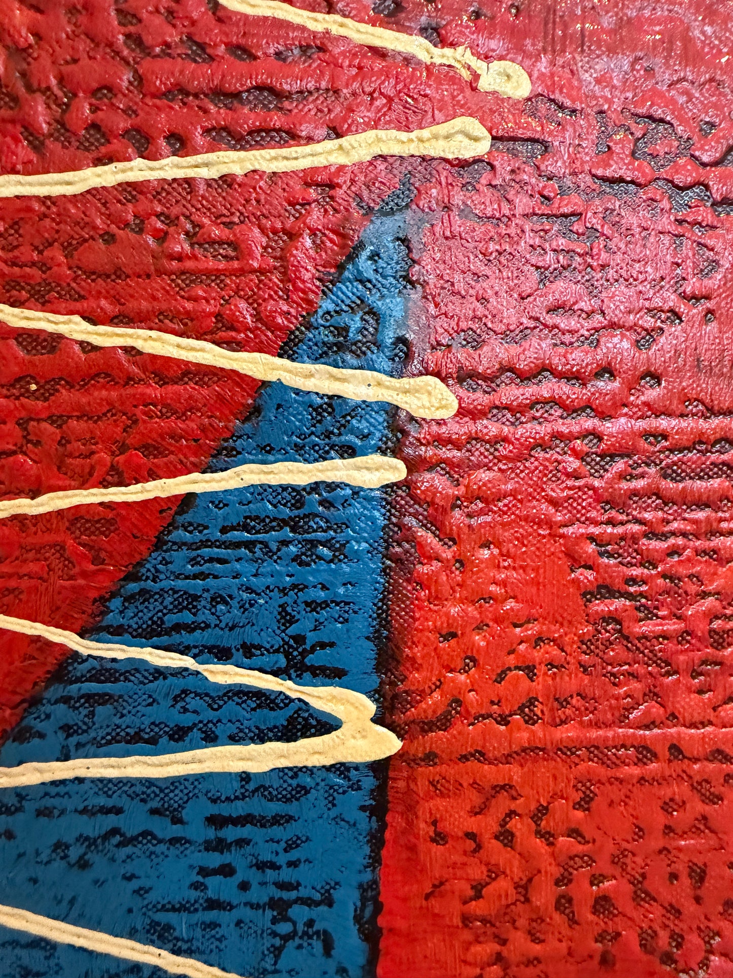 Original Abstract Textured Oil Painting by Alena Kalen "Totem" Framed, COA