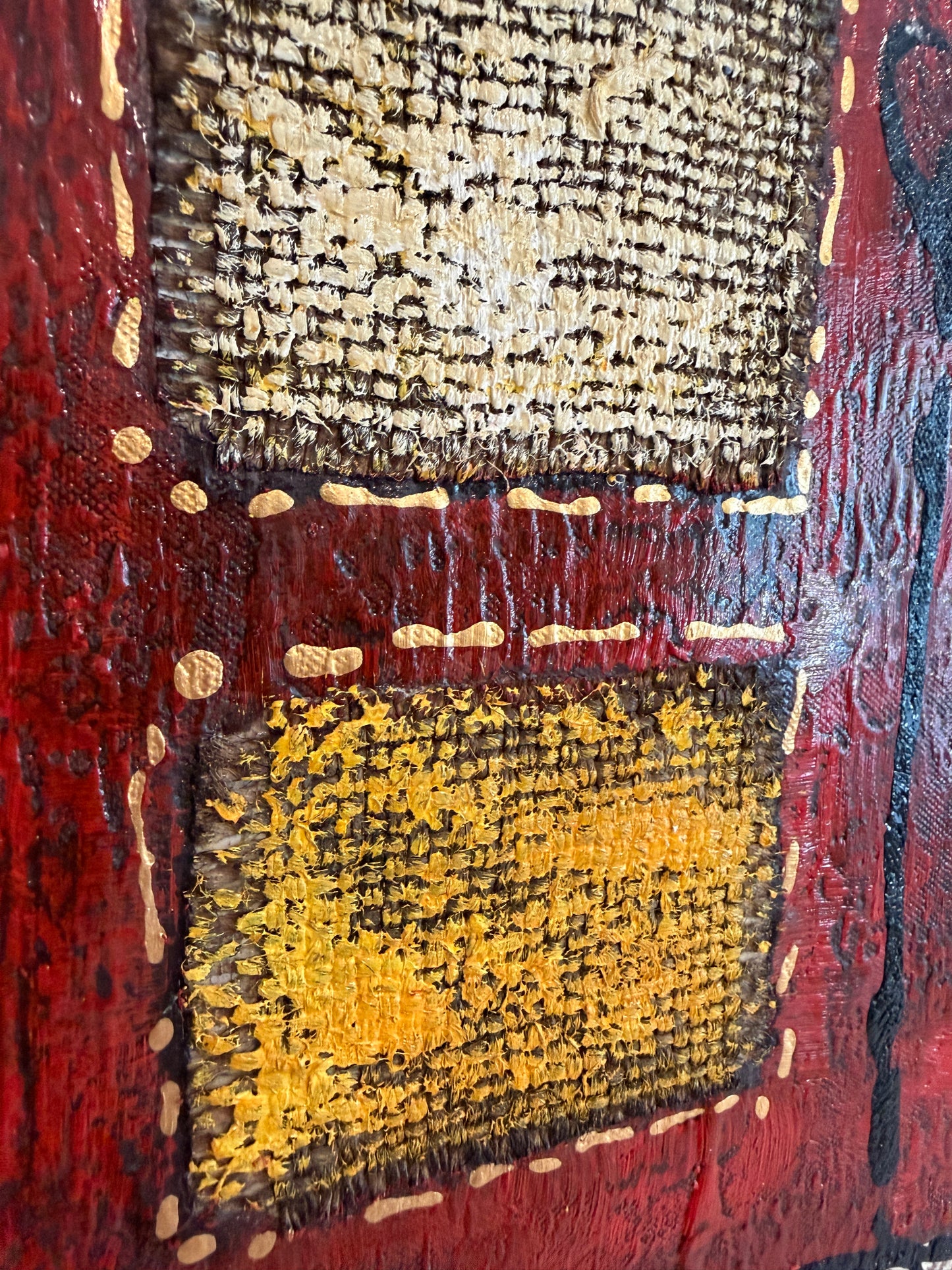 Original Abstract Textured Oil Painting by Alena Kalen "Cipher" Framed, COA