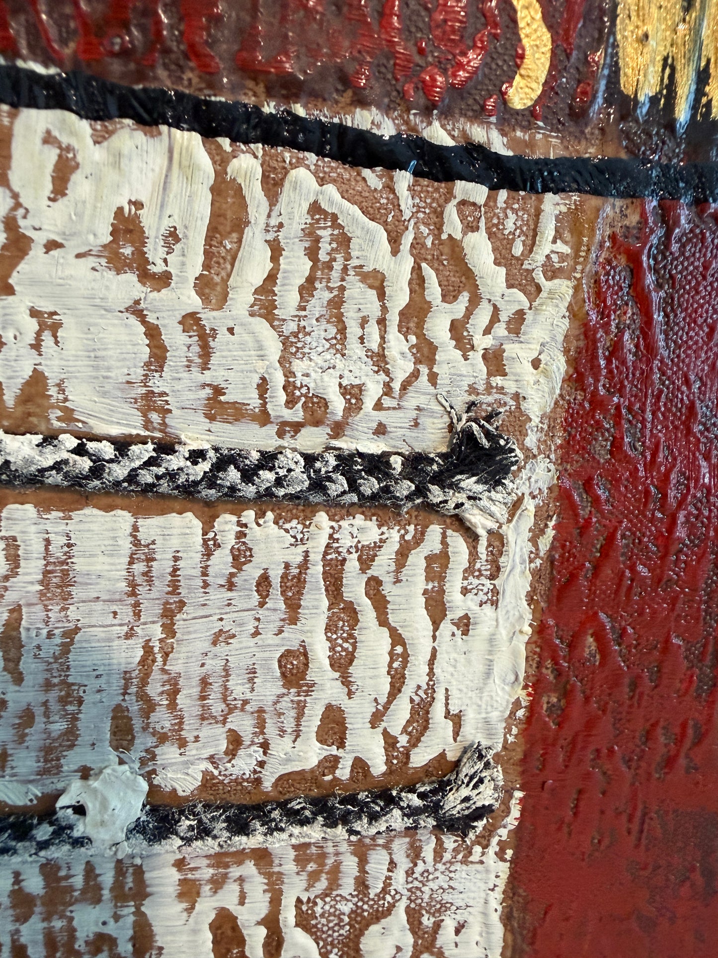 Original Abstract Textured Oil Painting by Alena Kalen "Cipher" Framed, COA