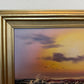 Seascape Oil Painting Signed Jian Ocean Waves Sunset, Impressionist Coastal Art