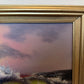 Seascape Oil Painting Signed Jian Ocean Waves Sunset, Impressionist Coastal Art