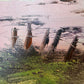 Seascape Oil Painting Signed Jian Ocean Waves Sunset, Impressionist Coastal Art