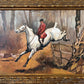 Large Fox Hunting Oil Painting Horse Rider Equestrian Scene English Sporting Art