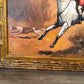 Large Fox Hunting Oil Painting Horse Rider Equestrian Scene English Sporting Art