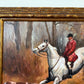 Large Fox Hunting Oil Painting Horse Rider Equestrian Scene English Sporting Art