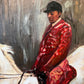 Large Fox Hunting Oil Painting Horse Rider Equestrian Scene English Sporting Art