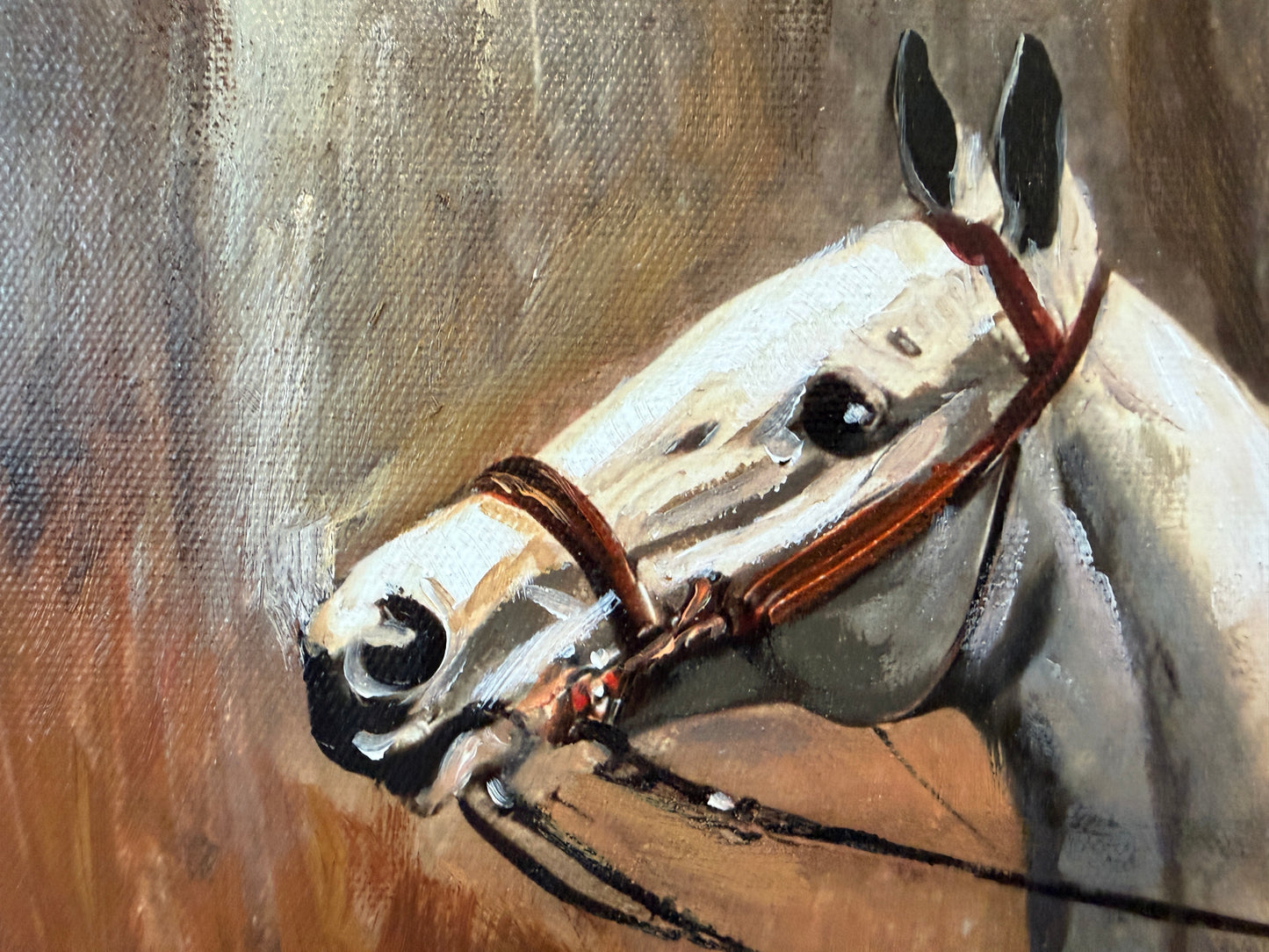 Large Fox Hunting Oil Painting Horse Rider Equestrian Scene English Sporting Art