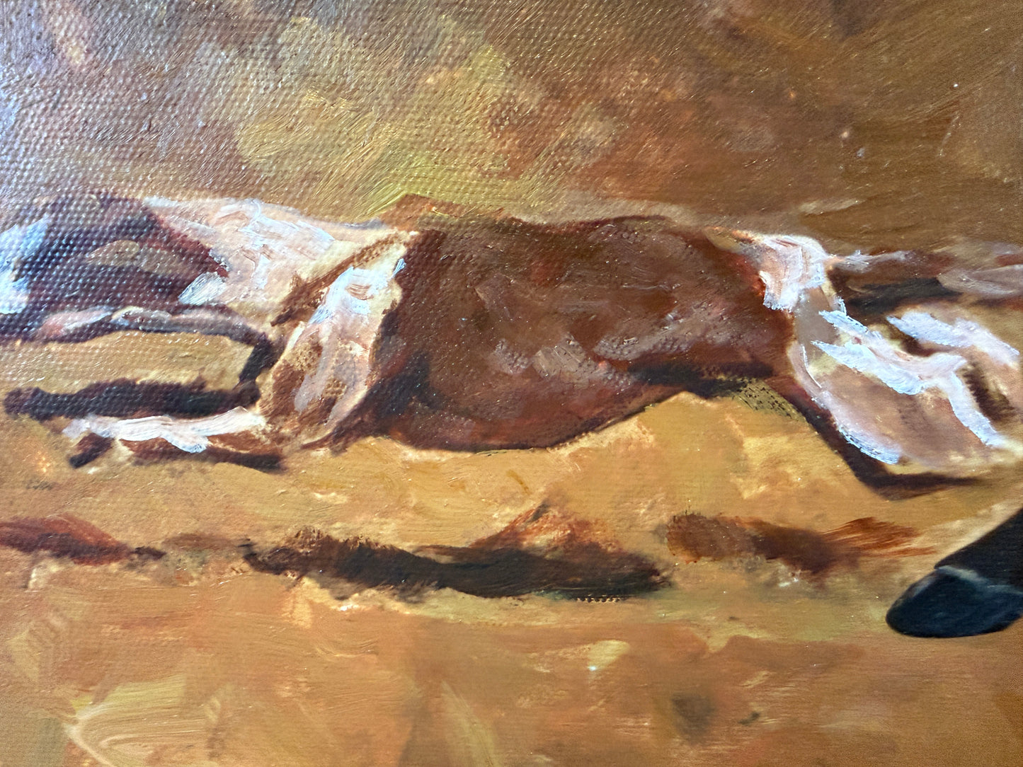 Large Fox Hunting Oil Painting Horse Rider Equestrian Scene English Sporting Art