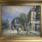 Listed Artist C.Burnett(IX-XX) oil painting on board Paris street view, framed