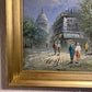 Listed Artist C.Burnett(IX-XX) oil painting on board Paris street view, framed