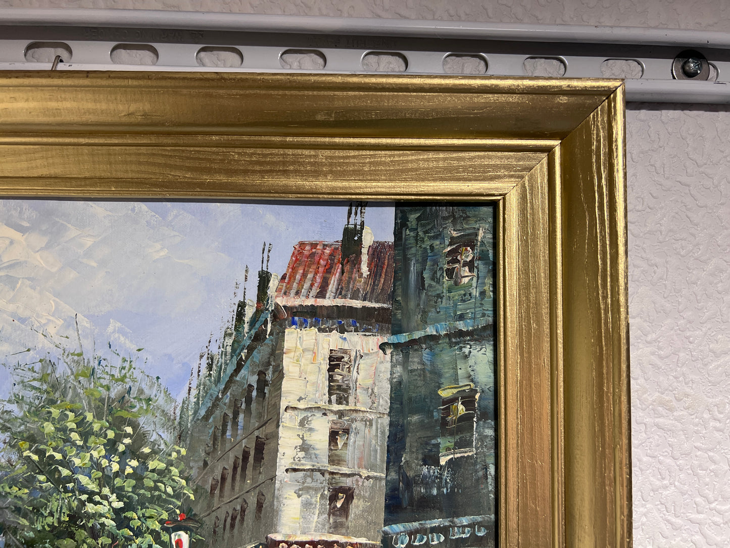 Listed Artist C.Burnett(IX-XX) oil painting on board Paris street view, framed