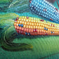 Textured Signed Oil Painting Still Life, Folk Art Pottery Corn Adobe Scene Art