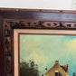 Dutch-Style Village Scene Original Oil Painting on Canvas, Signed | Framed Art