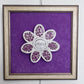 Whimsical Mosaic Flower Wall Art – “LAUGH” 3D Mixed Media on Board, Framed 19x19