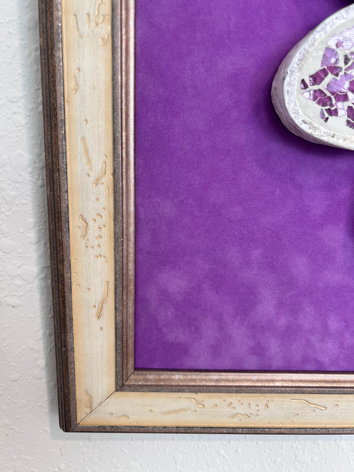 Whimsical Mosaic Flower Wall Art – “LAUGH” 3D Mixed Media on Board, Framed 19x19