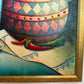 Textured Signed Oil Painting Still Life, Folk Art Pottery Corn Adobe Scene Art