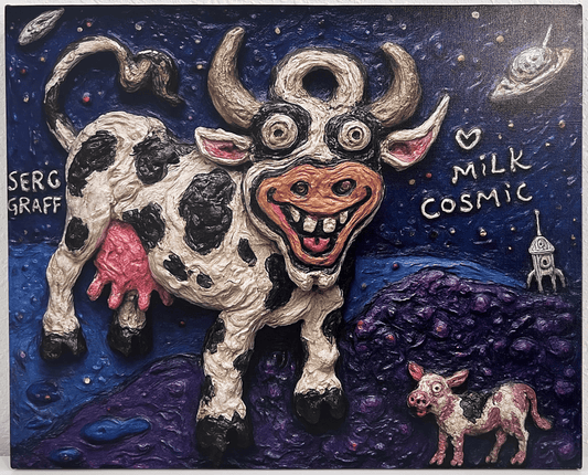 Cosmic Milk – 16"x20" Print on Canvas by Serg Graff, Surreal Art, Unframed