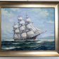 Humberto da Silva Fernandes(1937-2005)Sailing Ship Oil Painting on Canvas