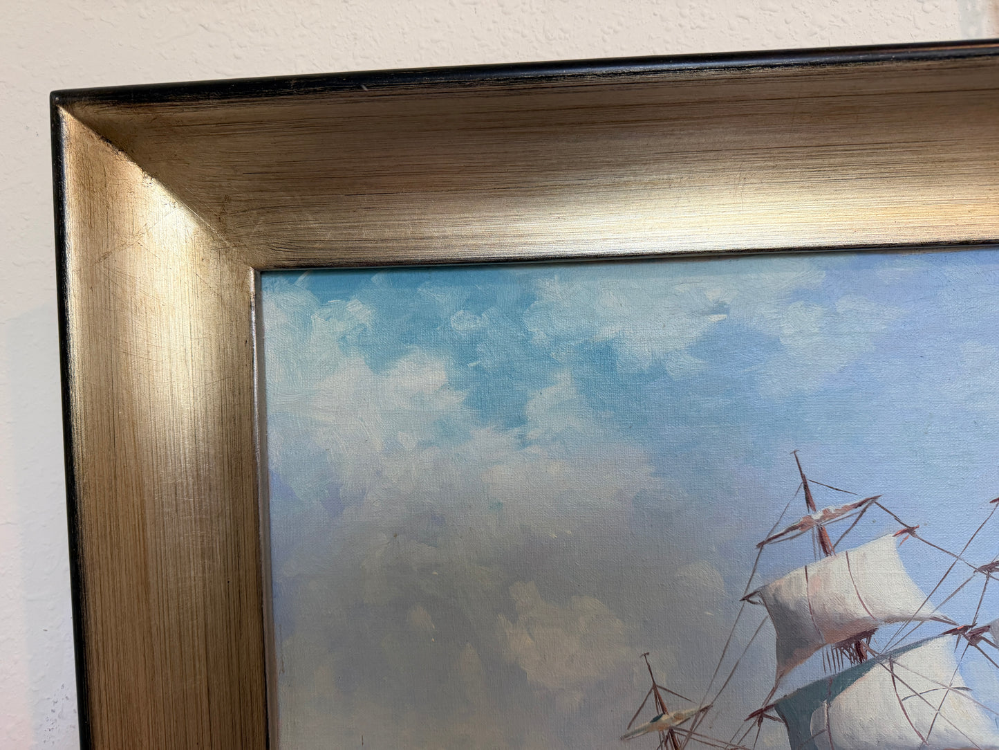 Humberto da Silva Fernandes(1937-2005)Sailing Ship Oil Painting on Canvas