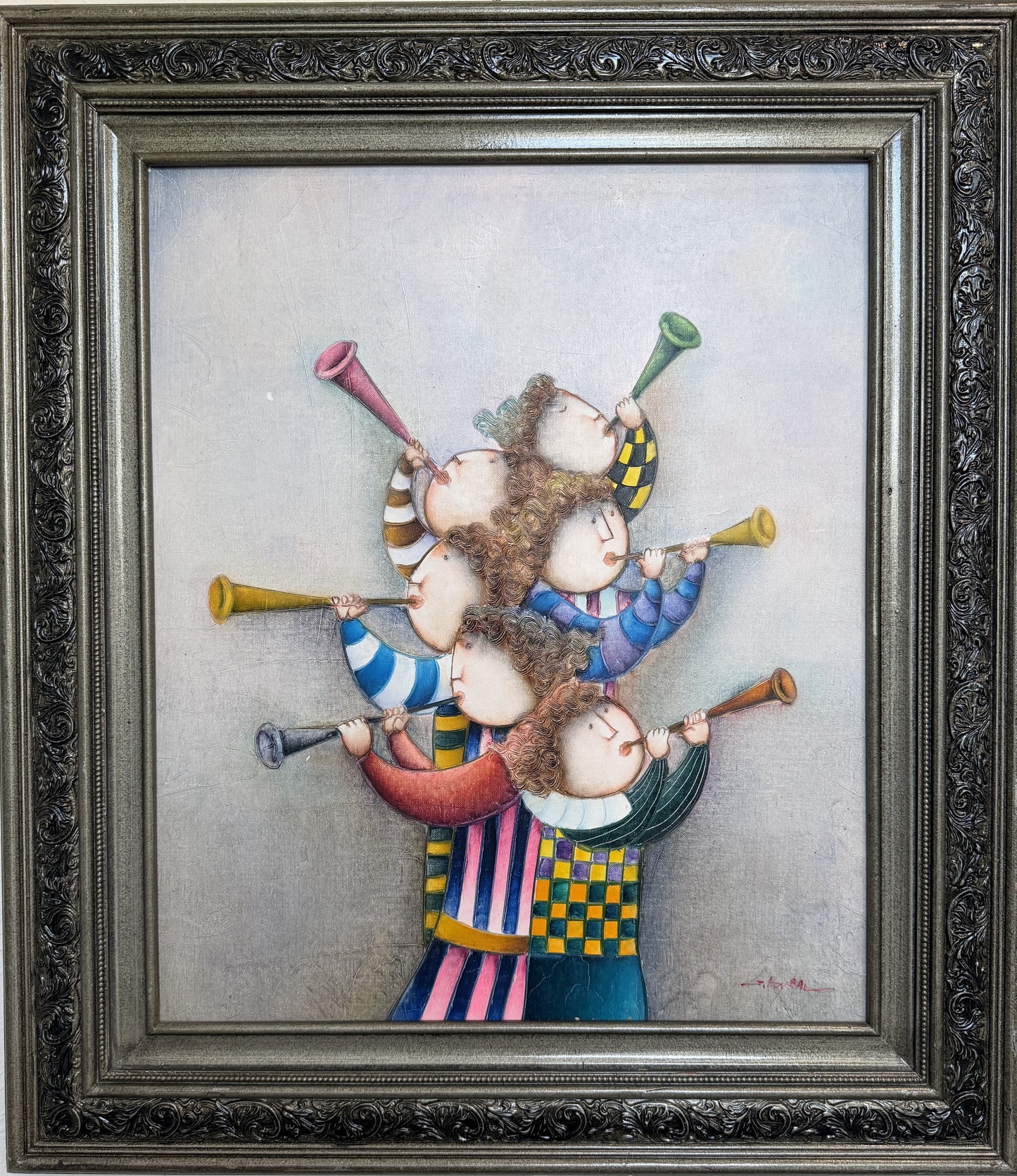 Joyce Roybal Painting on Canvas | Musicians | Signed & Framed Artwork