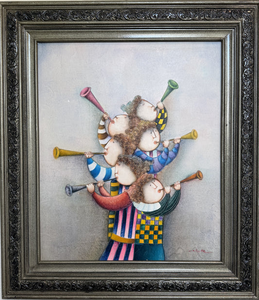 Joyce Roybal Painting on Canvas | Musicians | Signed & Framed Artwork