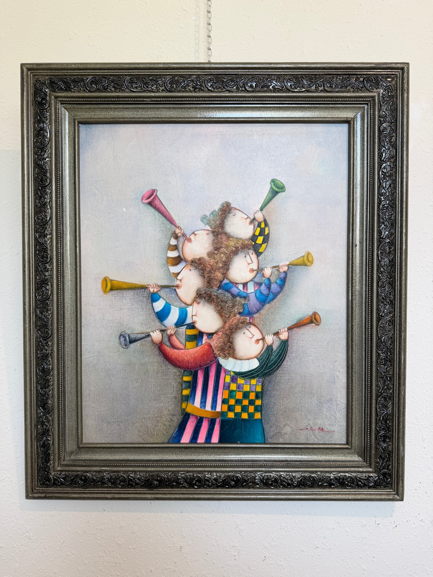 Joyce Roybal Painting on Canvas | Musicians | Signed & Framed Artwork