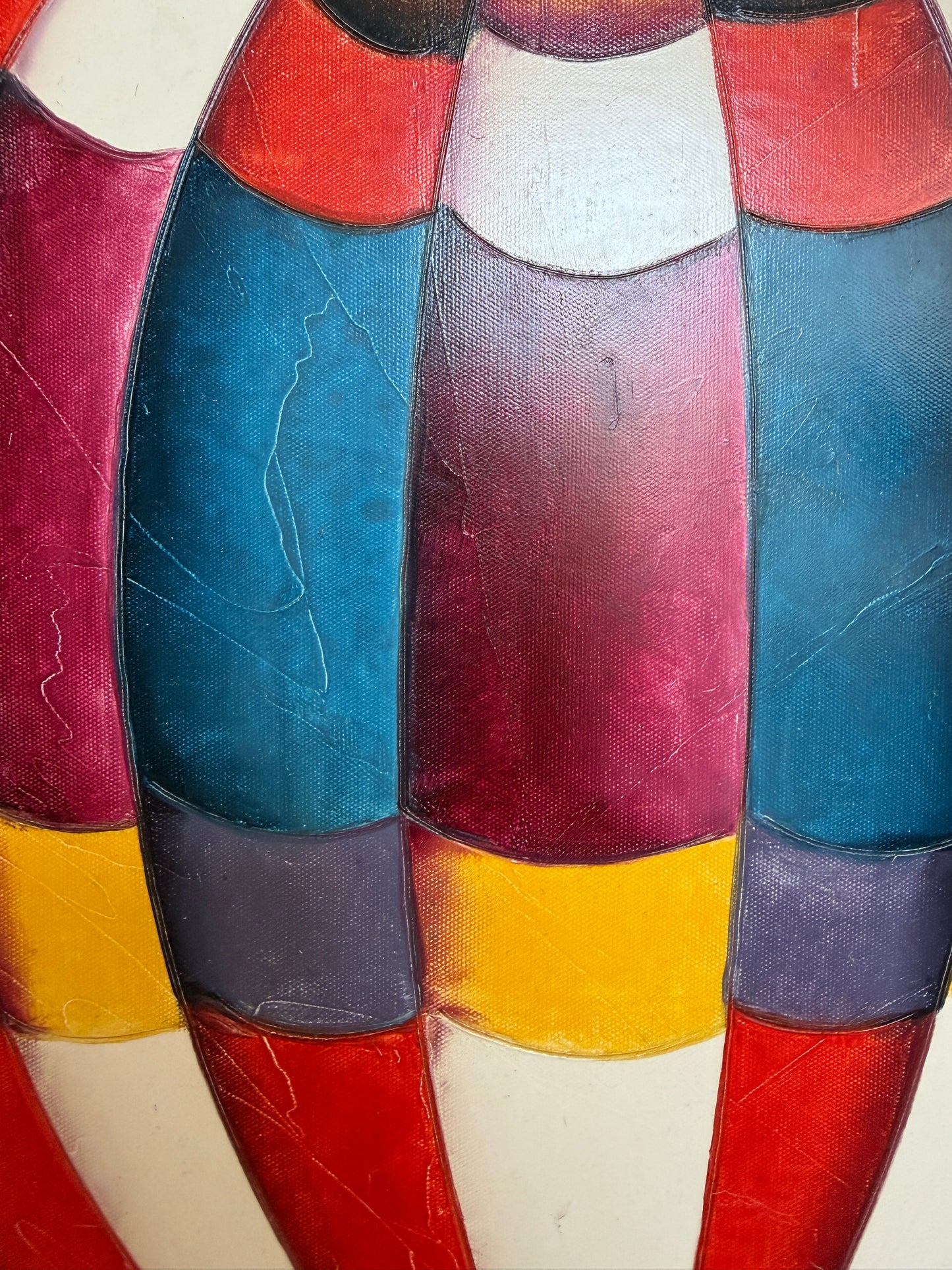 Large Roybal Oil Painting Children Balloon Whimsical Framed Canvas