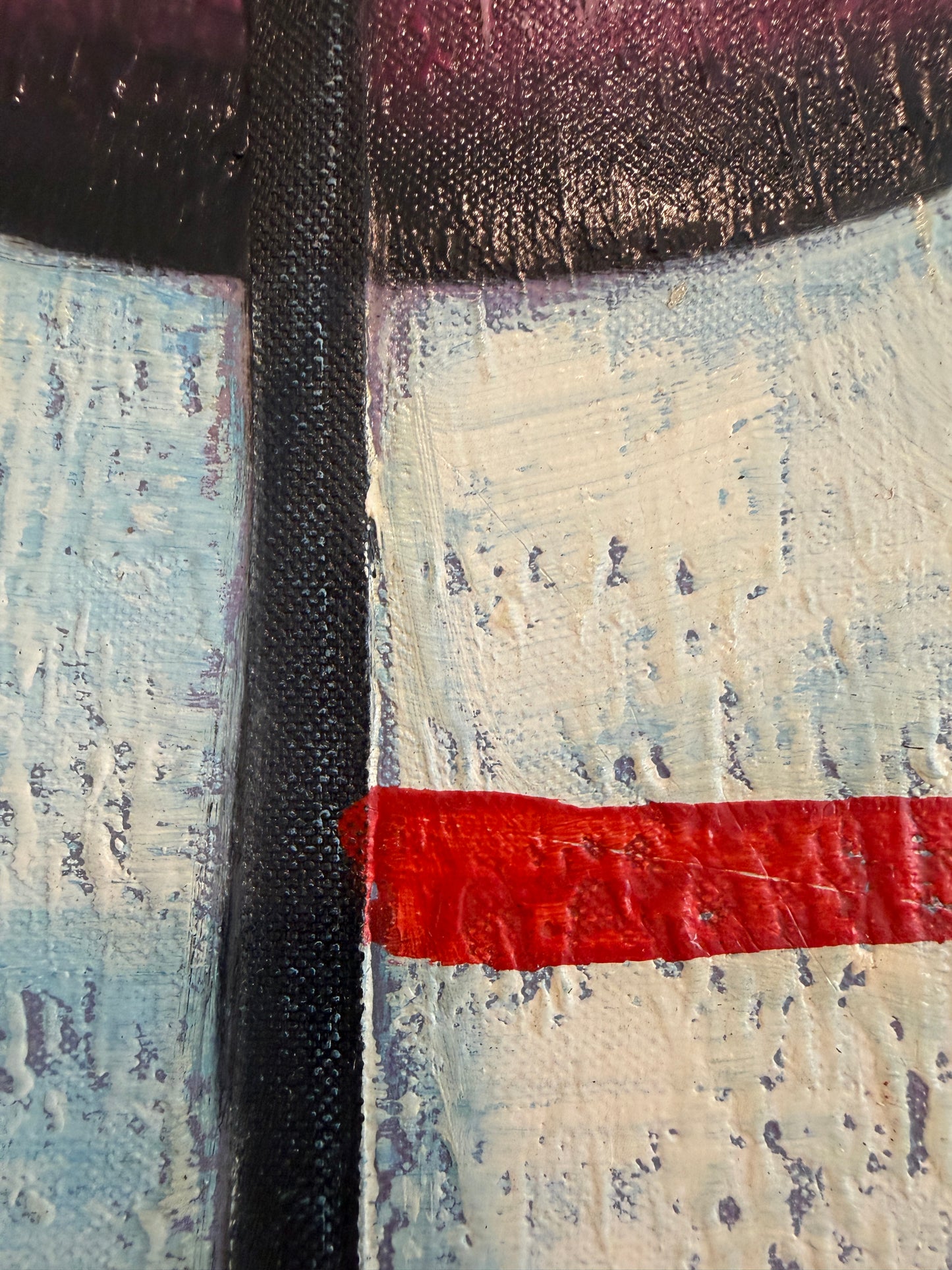 Alena Kalen Modern Geometric Original Abstract Oil Painting "Inner Smile” COA