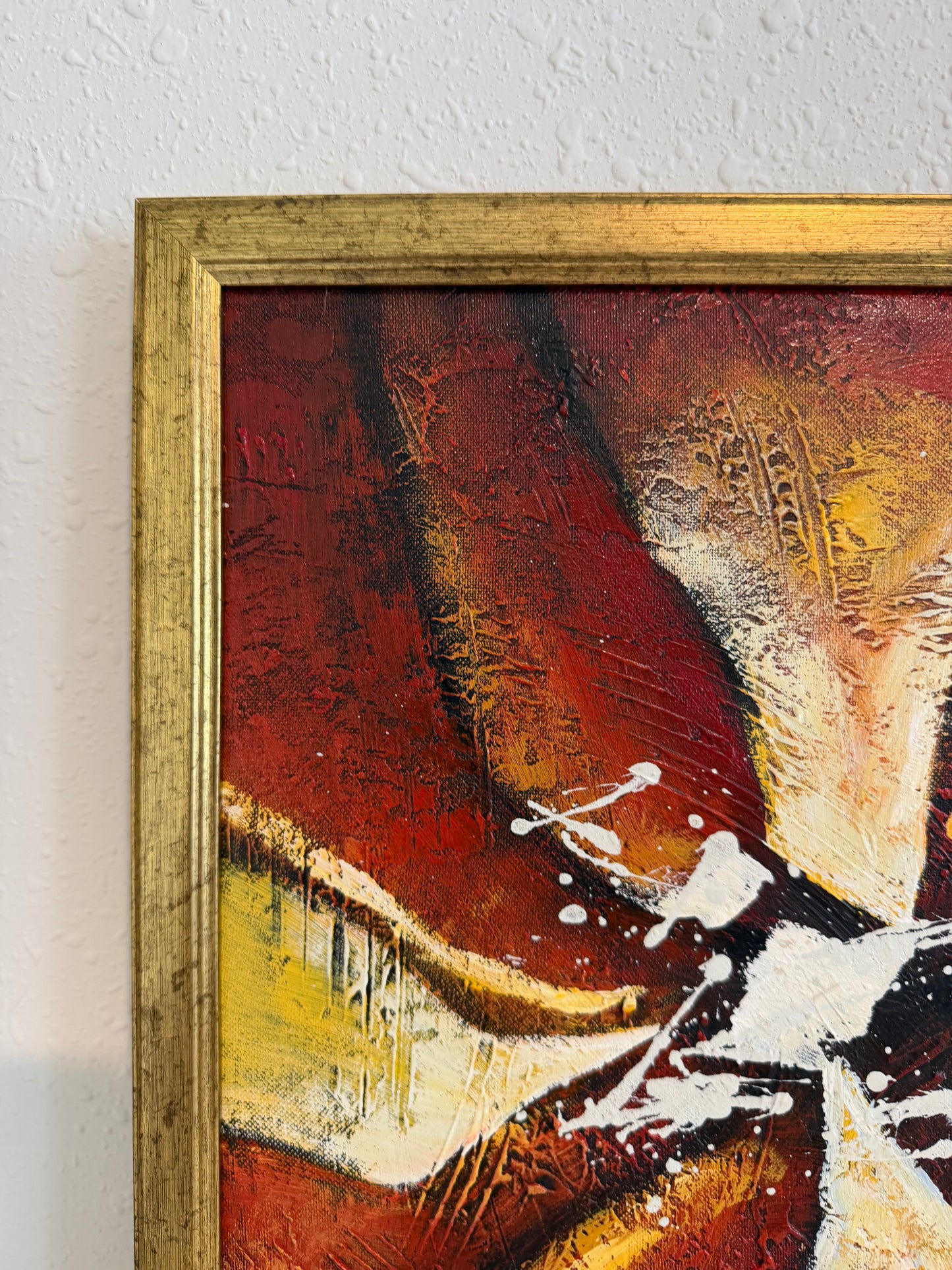 Original Abstract Oil Painting “Radiant Core” by Alena Kalen Framed Modern Art