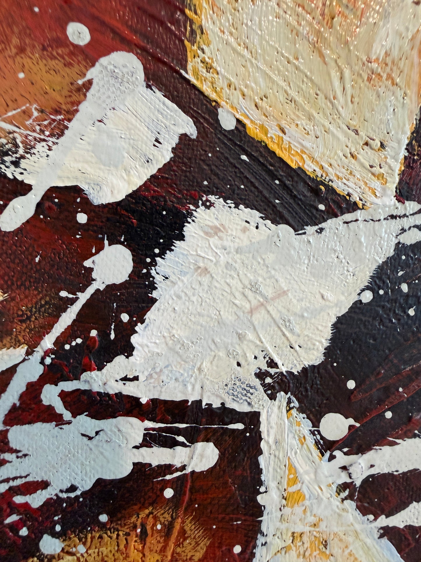 Original Abstract Oil Painting “Radiant Core” by Alena Kalen Framed Modern Art