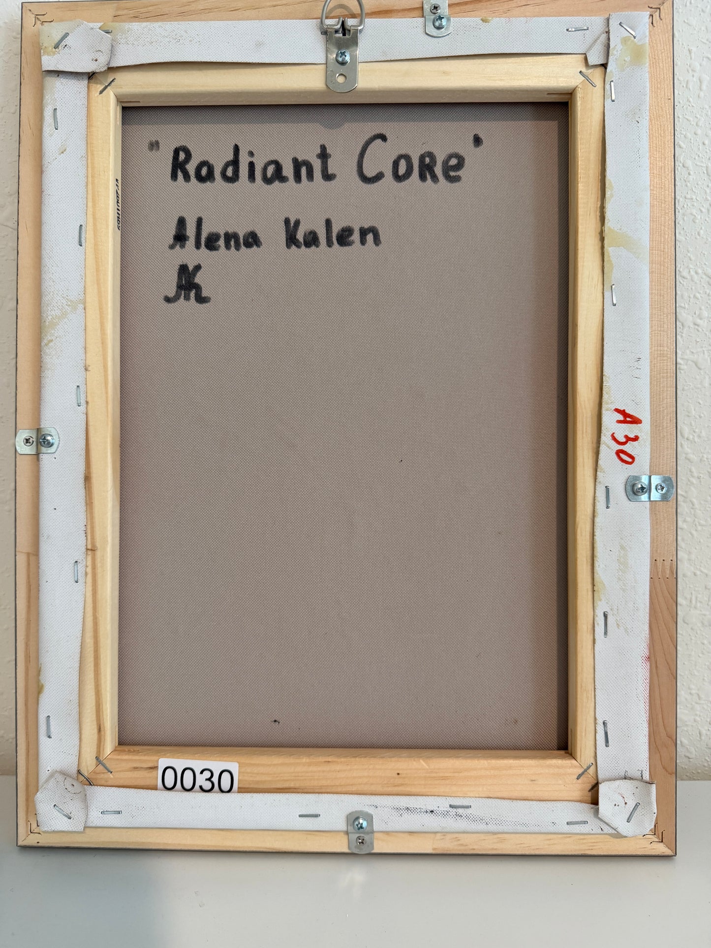 Original Abstract Oil Painting “Radiant Core” by Alena Kalen Framed Modern Art