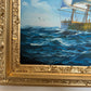 K.Dossi Original Sailing Ship Oil Painting, Nautical Seascape Unique Shell Decor