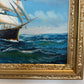 K.Dossi Original Sailing Ship Oil Painting, Nautical Seascape Unique Shell Decor