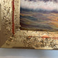 Vintage Oil Painting Lighthouse Sunset Seascape Coastal Art Unique Shell Decor
