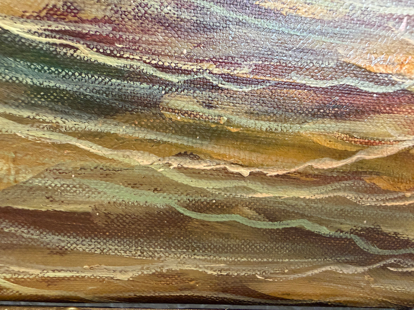 Vintage Oil Painting Lighthouse Sunset Seascape Coastal Art Unique Shell Decor
