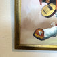 Oil Painting Clown Musician Signed L. Angeli Colorful Figurative Art Circus