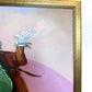 Oil Painting Clown Musician Signed L. Angeli Colorful Figurative Art Circus
