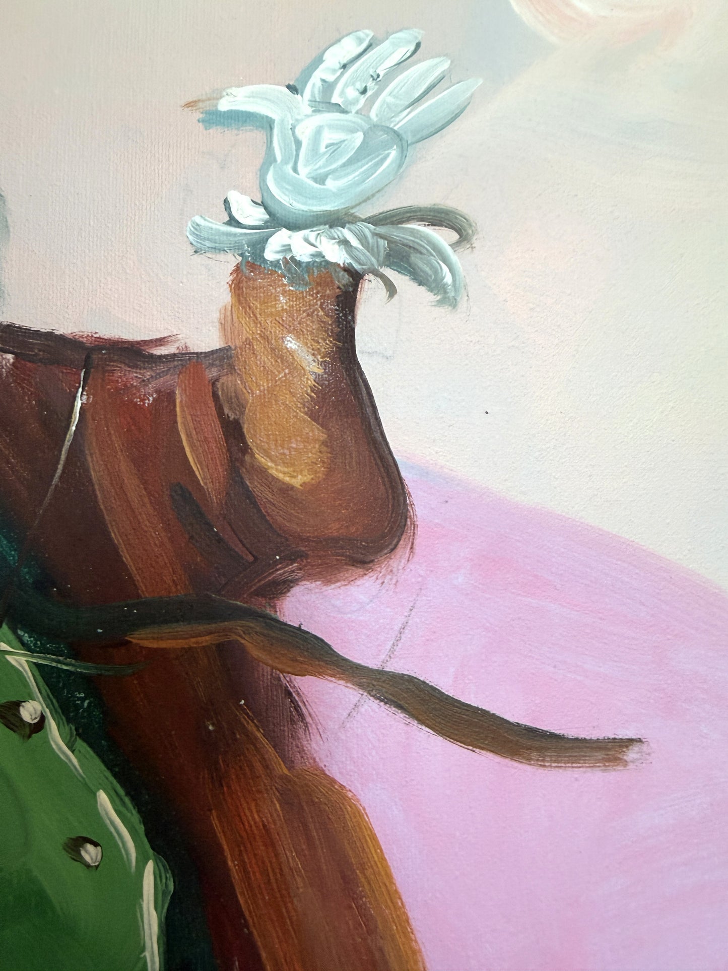 Oil Painting Clown Musician Signed L. Angeli Colorful Figurative Art Circus
