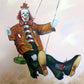 Oil Painting Clown on Swing Signed L. Angeli Colorful Figurative Art Circus