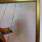 Oil Painting Clown on Swing Signed L. Angeli Colorful Figurative Art Circus