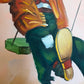 Oil Painting Clown on Swing Signed L. Angeli Colorful Figurative Art Circus