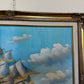 Oil Painting Sailing Ship Seascape Signed Maritime Art Ocean Waves Nautical