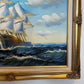 Oil Painting Sailing Ship Seascape Signed Maritime Art Ocean Waves Nautical