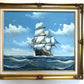 K. Dossi Oil Painting Sailing Ship Seascape Signed Maritime Art Ocean Nautical