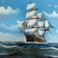 K. Dossi Oil Painting Sailing Ship Seascape Signed Maritime Art Ocean Nautical