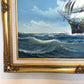 K. Dossi Oil Painting Sailing Ship Seascape Signed Maritime Art Ocean Nautical