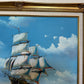 K. Dossi Oil Painting Sailing Ship Seascape Signed Maritime Art Ocean Nautical
