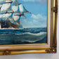 K. Dossi Oil Painting Sailing Ship Seascape Signed Maritime Art Ocean Nautical