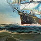 K. Dossi Oil Painting Sailing Ship Seascape Signed Maritime Art Ocean Nautical
