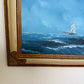 Large Vintage Oil Painting Sailing Ship Seascape Signed Maritime Ocean Art